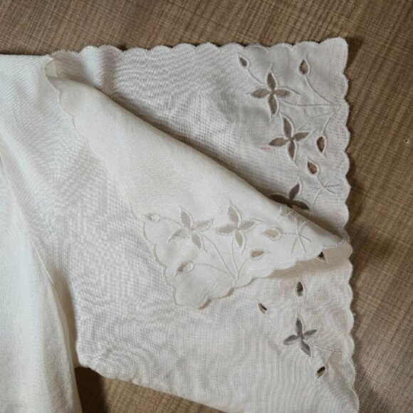 Joy & Peace VTG Off White Embroidered Top & Pants Size 14W Preppy Classic Chic - Picture 8 of 14